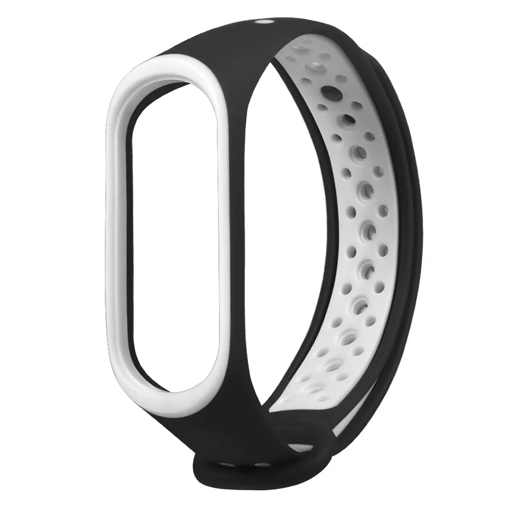 Браслет для xiaomi mi Band 4 3 ремешок для спортивных часов силиконовый спортивный ремешок для xiaomi mi band 3 4 аксессуары для mi band 3 4 - Цвет: Черный