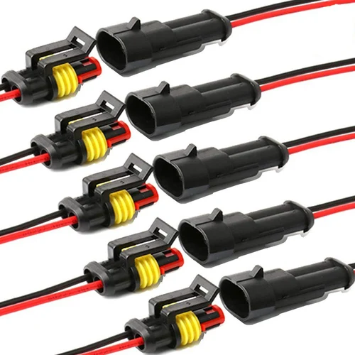 

5 pcs 2 Pin Way 16 AWG Automobile Waterproof Connector Wire 1.5mm Series Terminal Connector Car Truck Boat Wire Connections
