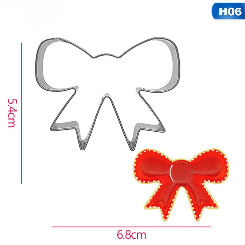Stainless Steel Biscuit Mould Santa Claus Shape Fondant Cake Mold DIY Sugar Craft Xmas 3D Pastry Cookie Cutters Cake Tools