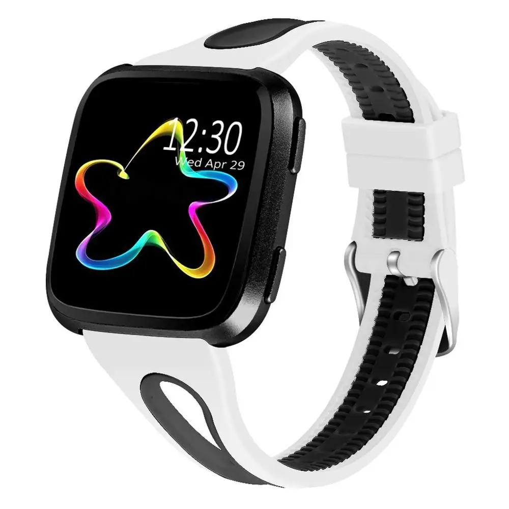 Мягкий силиконовый ажурный спортивный ремешок сменный для Fitbit Versa Lite унисекс