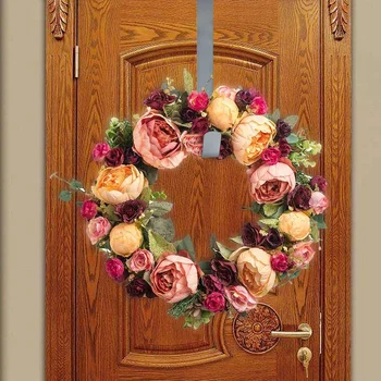 

4PCS Adjustable Christmas Hook Door Wreath Hanger Home Kitchen Wall Holder Party Decor Supplies Drop Ornaments Hang Coat Hooks