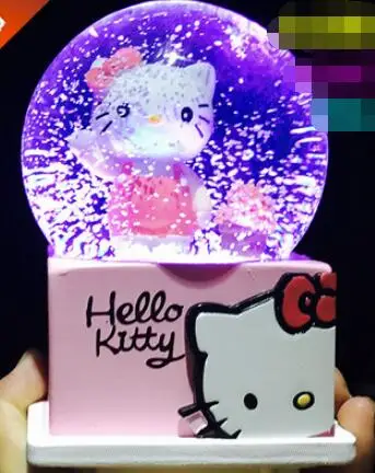 1 YM 720 hellokitty фонарь поворотный Снежинка музыкальная Хрустальная коробка - Цвет: 1