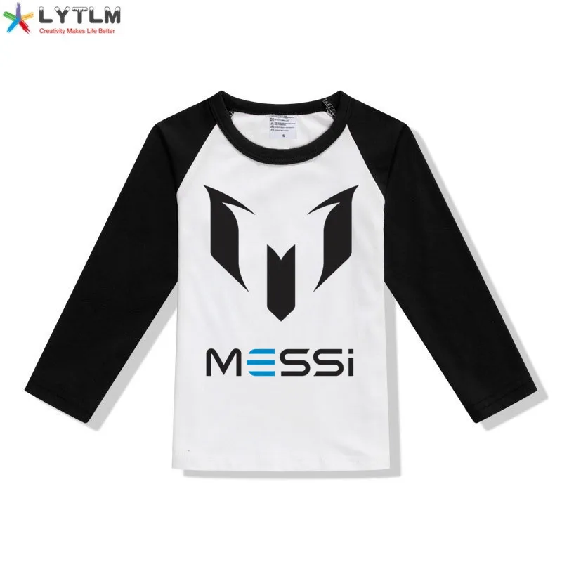 LYTLM Lionel Messi/Одежда для маленьких девочек Осенняя футболка Messi топы для девочек из модала, футболка с длинными рукавами и рисунком летняя одежда для маленьких девочек