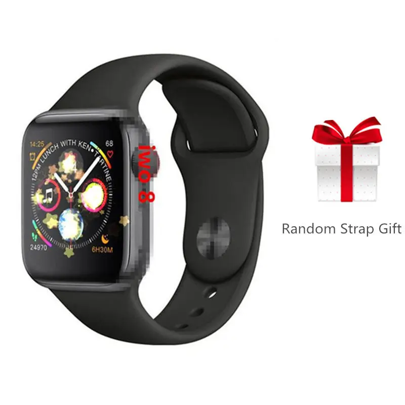 

IWO 8 Smartwatch+Strap/Set 44mm Reloj Smart Watch Men Pedometer Heart Rate Monitor ECG Tracker Smart Clock For IOS Android