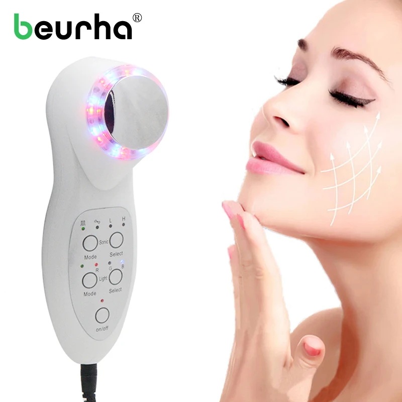 

7 Color Led Photon Ultrasonic Light Facial Massager Skin Rejuvenation Therapy Face Lift Anti Wrinkle Beauty Device Appliance