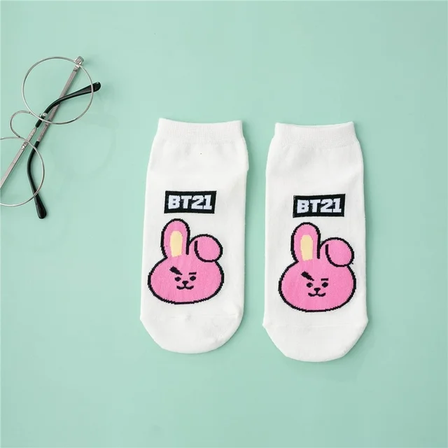 Woman socks white  cartoon Women's cotton cute Japanese style Anime Invisible ankle short panda with pattern fashion Funny socks 4