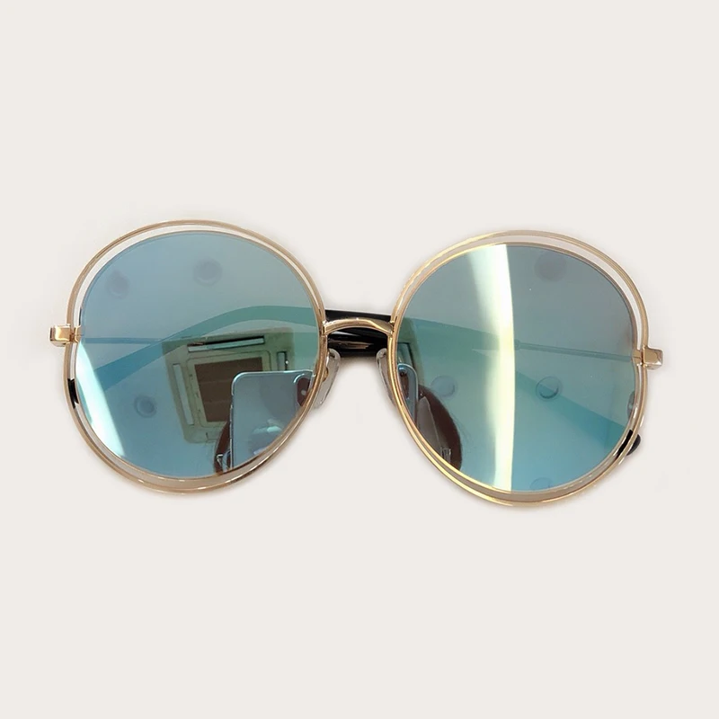 No1 Sunglasses Женские роскошные круглые солнцезащитные очки, новинка, высокое качество, выше размера, солнцезащитные очки для женщин, большие размеры, солнцезащитные очки, UV400 Oculo - Цвет линз: No1 Sunglasses