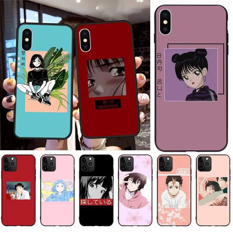 Чехол для телефона с японским аниме Love Friend iphone 12 pro max 11 XS MAX 8 7 6 6S Plus X 5S SE 2020 XR |