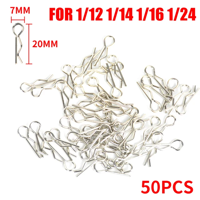50PCS RC Car Part 1/5 1/6 1/7 1/8 1/10 1/12 1/14 1/16 RC Cars Shell Body Clips Pins Housing Latch R Buckles Fixed TRX-4 SCX10 4