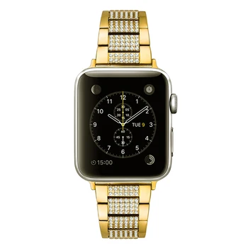 

Luxury Crystal Watch Strap for Apple Watch Band 4 Series Women Man Stainless Steel Watch Band for iwatch 38MM 40MM 42MM 44MM