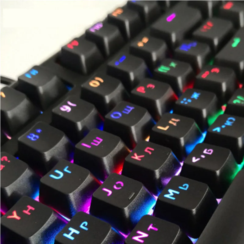  Russian 104 Keys Translucent Backlight Keycaps Korean Key Cpas for Cherry MX Mechanical Keyboard Ke