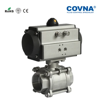 

NPT 1/2'' Threaded Pneumatic Actuated Ball Valve Two Ways Spring Returned Stainless Steel 304 Full Port 1000PSI