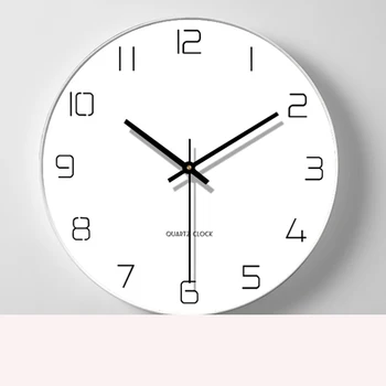

American Silent Bedroom Wall Clock Modern Design Creative White Kitchen Wall Clock Brief Living Room Digital Wall Watch WKP641