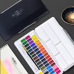 24/36/48 Color Solid Watercolor Paint Set Children's Art Painting Pen 7-piece Set Art Supplies for Artist Paints Art Supplies
