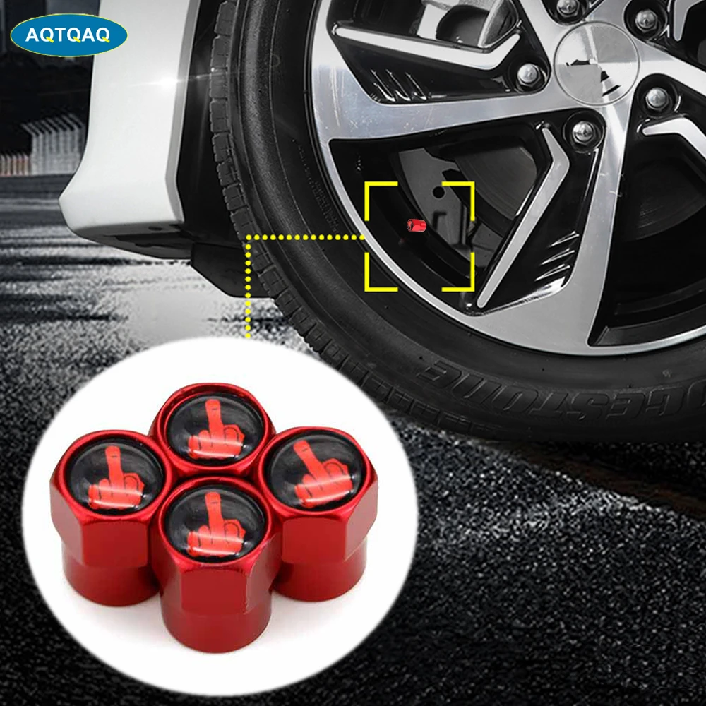 4Pcs/Set Red anodized Tire valve stem Caps Aluminium Middle Finger  Individuality Stem Dust Covers for Car Tires Decorative Caps AliExpress