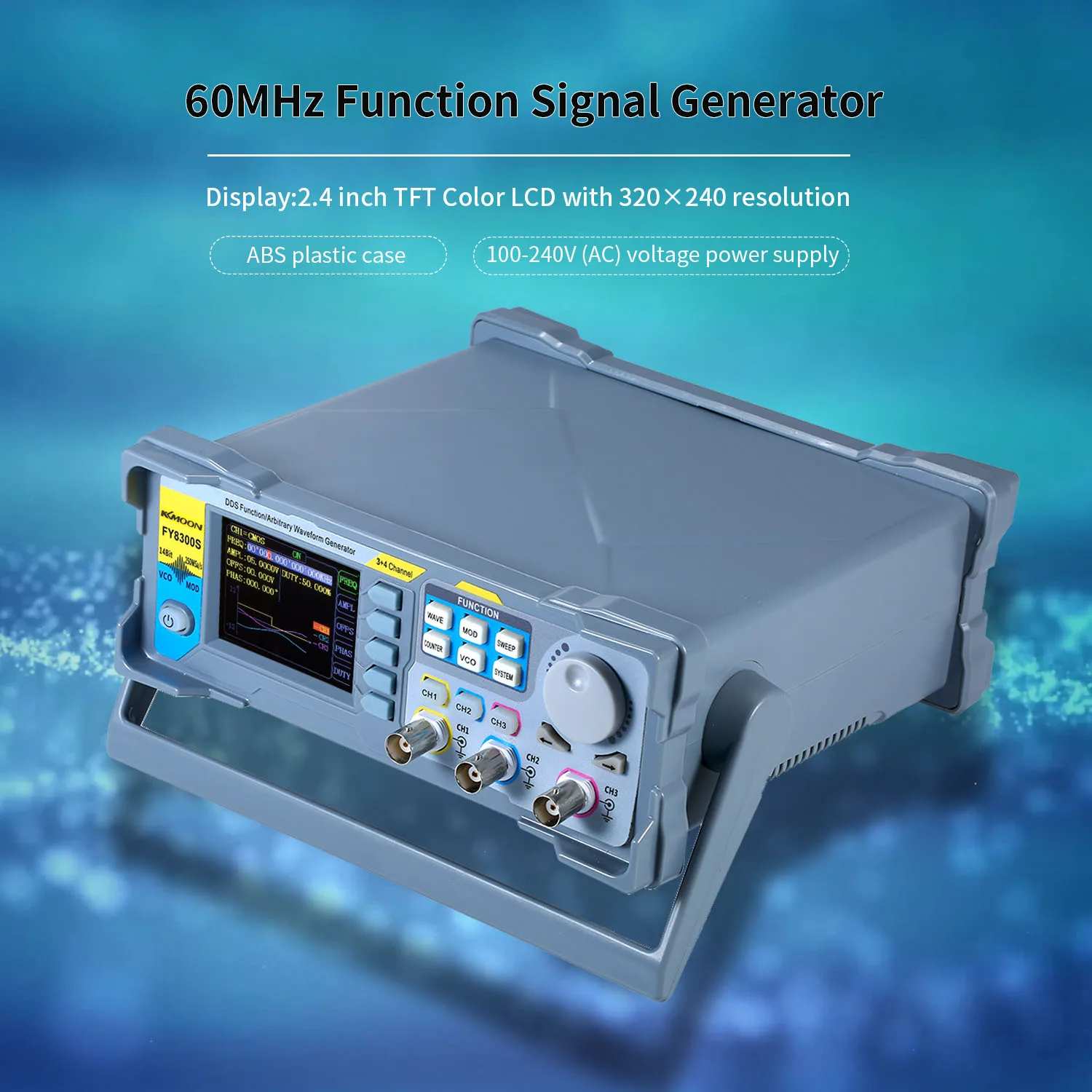 KKmoon Высокая точность 60 МГц цифровой DDS трехканальный генератор сигналов импульсный источник сигнала 250MSa/s Частотомер
