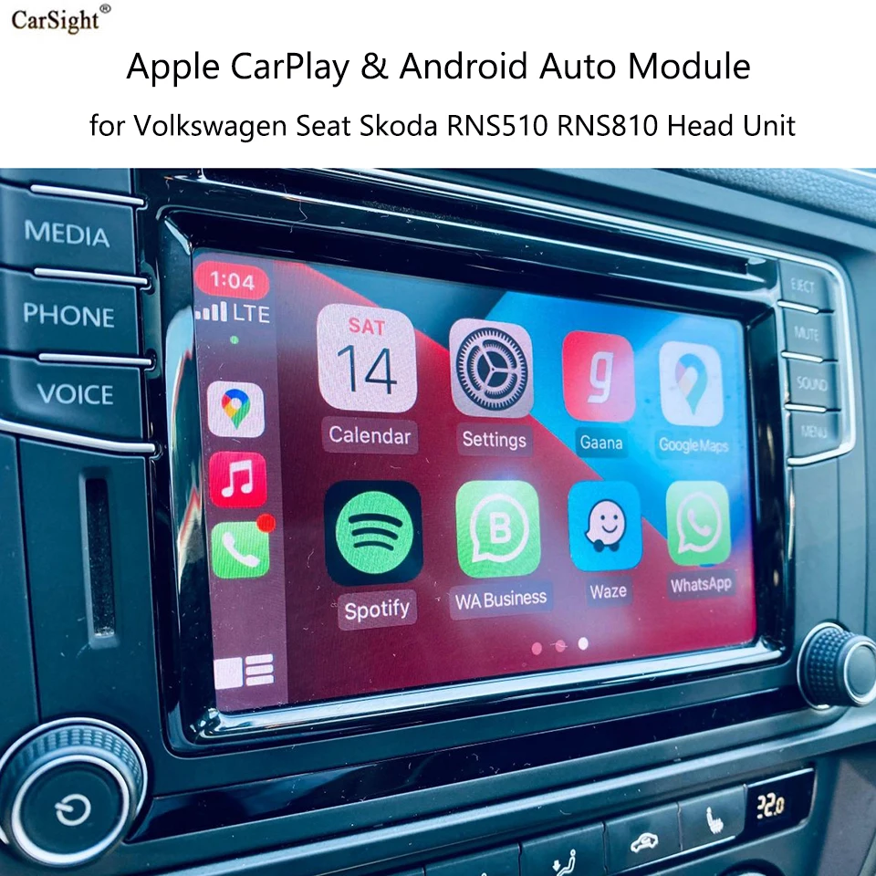 

Screen Mirror Interface Car Play Youtube Netflix Apple Map Google Android Auto CarPlay Solution for VW Seat Skoda RNS510