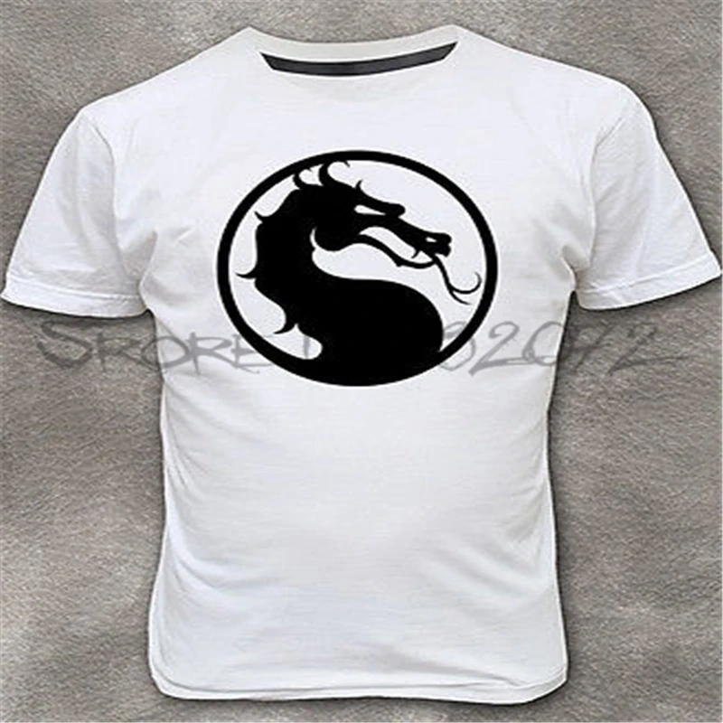 Mortal Kombat Dragon Мужская футболка белая хлопковая Летняя shubuzhi брендовая мужская