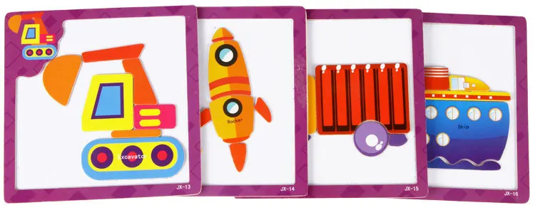 Детская мультяшная деревянная Раскрашенная Магнитная маленькая головоломка-головоломка для детей раннего возраста, развивающая детская игрушка для детей 3-4-5-6 лет