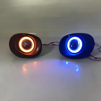 

Osmrk fog lamp driving light assembly For mitsubishi outlander 2013-14 cob angel eye led daytime running lights turn signal