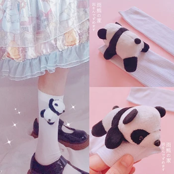 

Cute Soft sister Jewelry Cute Panda Calf Leg Socks Wild Solid color Tube socks Japanese Student Socks JK uniform Heap heap socks