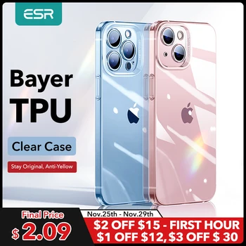 ESR-funda transparente de silicona TPU para iPhone, carcasa trasera para iPhone 13 Pro Max, 12 Pro Max, protección de lente completa 2021