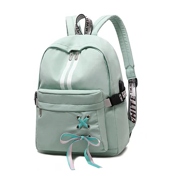 

USB New Fashion backpack women lightweight oxford school backpack large capacity school bags for teenage girls mochila feminina