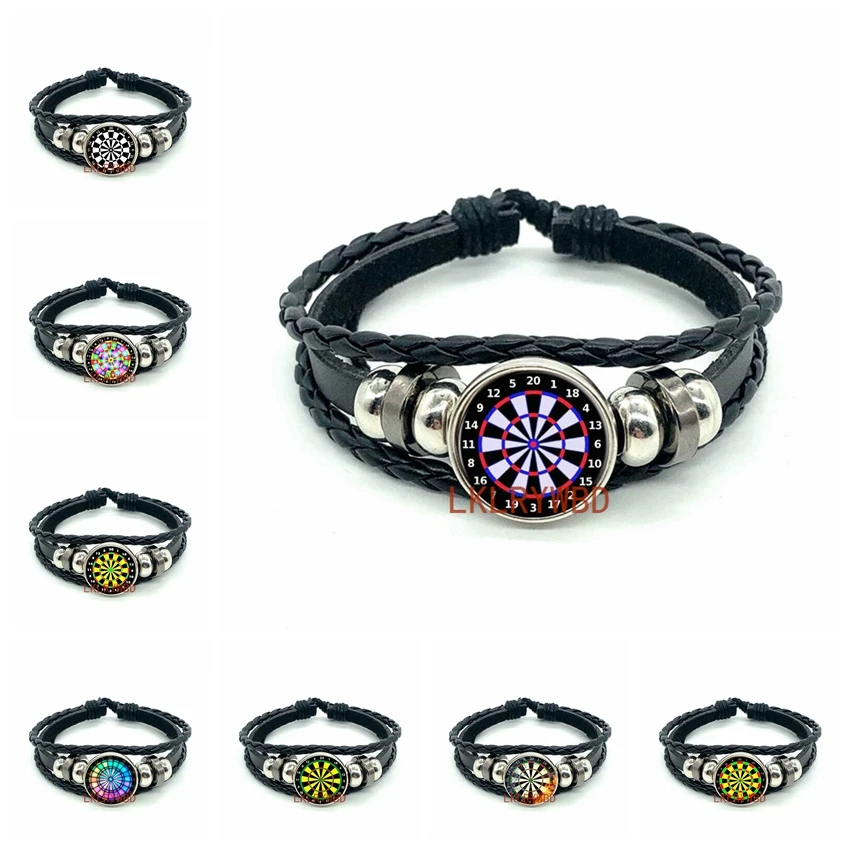 NewDartsTargetLeatherBraceletHandwovenLeatherBracelet