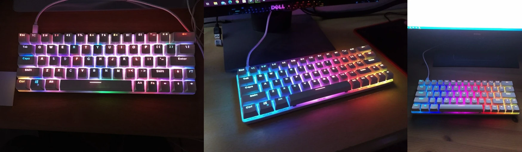 BlitzWolf BW-KB1 Wireless bluetooth-compatible Keyboard Gateron Black Switch RGB 63 Keys Layout NKRO Type-C Mechanical Gaming white computer keyboard