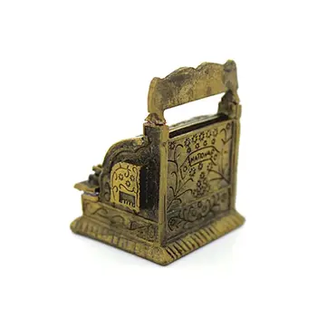 

1:12 Scale Vintage Metal Cash Register Model Miniature DIY Dollhouse Home Decor Simulation Furniture Toy
