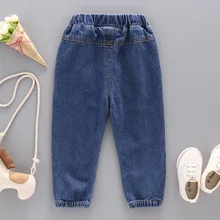 Сезон весна-осень; детская одежда; джинсовые брюки для мальчиков; однотонные маленькие детские брюки; универсальные осенние брюки для студентов