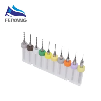 

10pcs 0.3mm to 1.2mm PCB mini drill Bit tungsten steel carbide for print circuit board cnc drill Bits Machine
