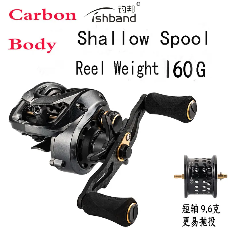 

Free Shipping fishband 100hg 101hg Right Left Hand Baitcasting reel Super light Carbon Body fishing reel 11+1BB Shallow Spool