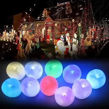 

Lamp Night Light Apple Shape White Shell Home Supply Christmas Decor Gifts Lighting Fixture Luminous Colorful Manual Switch