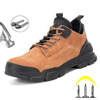 

High Quality Work Safety Boots Puncture Proof Safety Shoes Men Work Boots Men Outdoor Hiking Shoes Indestructible Steel Toe Shoe