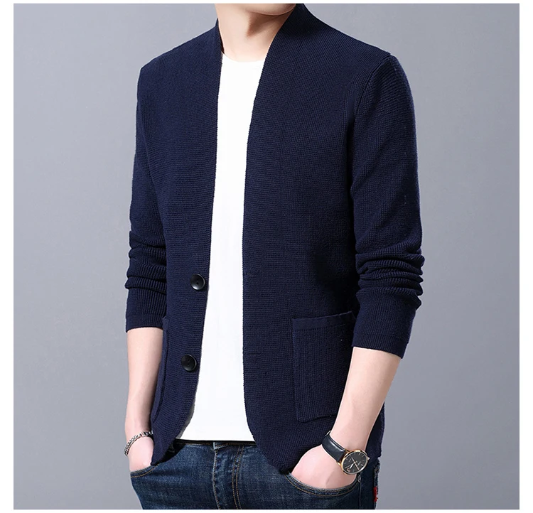 Sweater Cardigan Men's Wool Single Breasted Simple Solid Color Style Loose Knit Jacket Coat Asian Size M-4XL 2022 New mens cable knit jumper