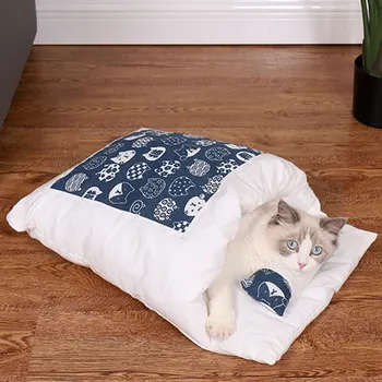 

Warm Cat Sleeping Bag Removable Cat Bed Winter Warm Cat House Small Pet Bed HYD88