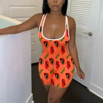 

Summer Jumpsuit Casual Trousers Sleeveless U-Neck Women Romper Bodycon Playsuit Clubwear Party Jumpsuit Romper Shorts