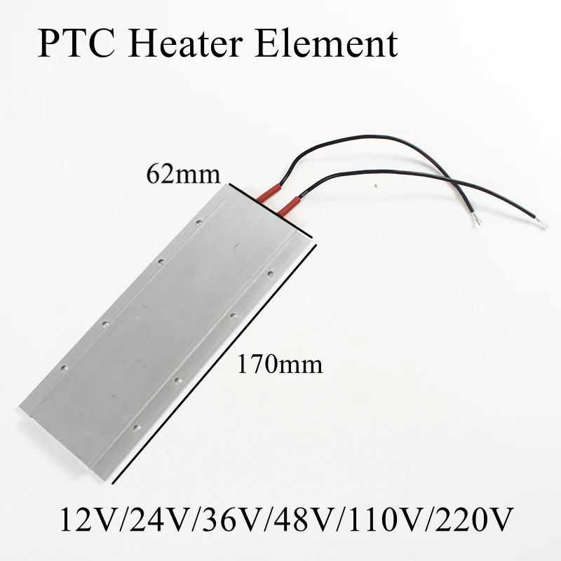 1 шт. 170x62 мм 220 В 100 градусов Цельсия Алюминиевый нагревательный элемент PTC постоянный термостат термистор Датчик нагрева воздуха с оболочкой