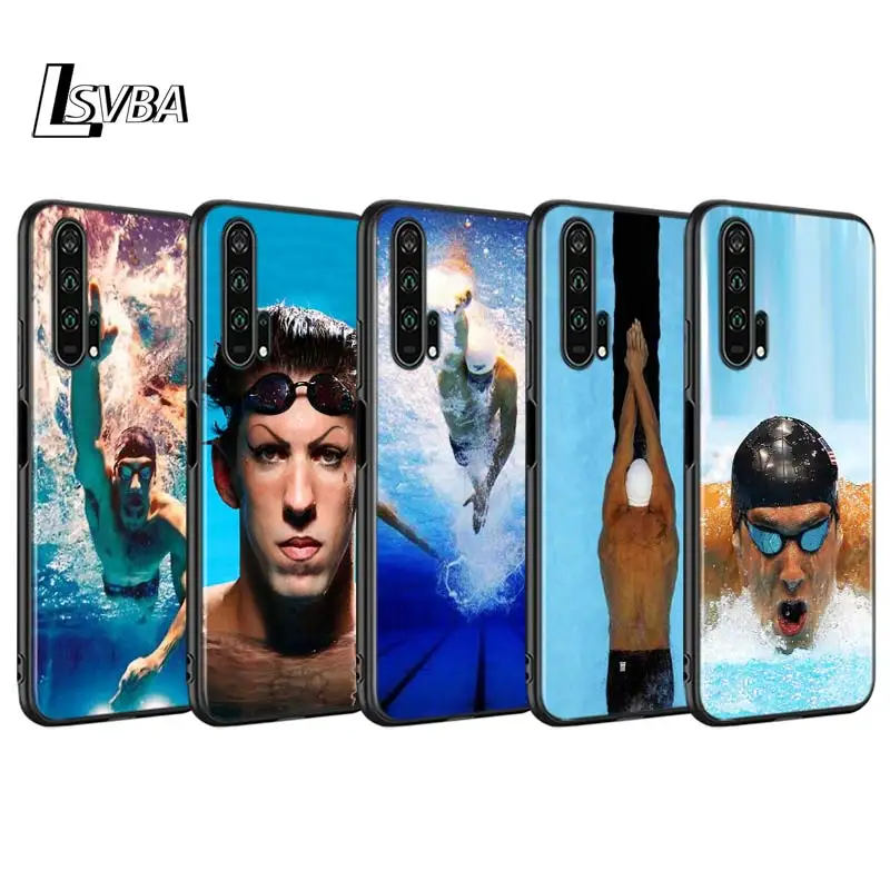 Черный чехол для Huawei Honor V30 9X 8X 10i 10 9 Lite Майкл Фелпс плавания 8 8S 7C 7A Pro