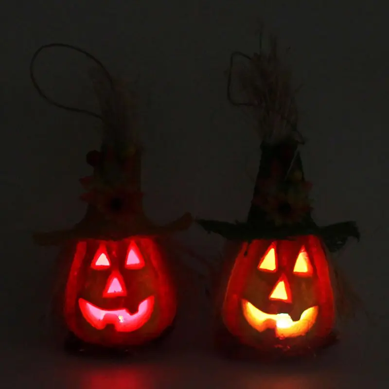 Unique Halloween Luminous Scarecrow Jack-o-lanterns Flash Toy Show Props Pumpkin Lamp Party Festival Decor Table Desk | Дом и сад