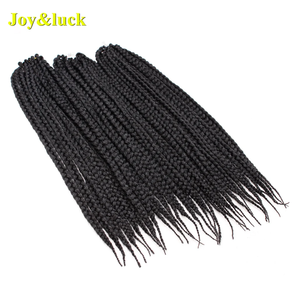 Joy&luck, 12 дюймов, коробка, косички, черный цвет, синтетические косички, волосы на крючках, наращивание волос
