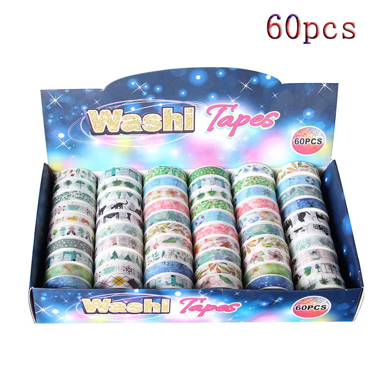 

Original base and paper tape Japanese creative hand account tape DIY decorative tape set 60 roll box of 3 meters washi tape set