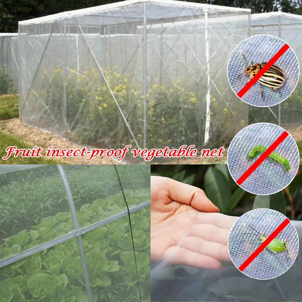 JW_ Cy_ Super Fine Greenhouse Vegetable Garden Anti Bugs Insect Bird Mesh Net 