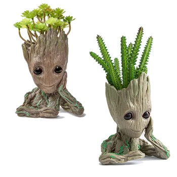 

Flower Pot Baby Groot Flowerpot Planter Action Figures Tree Man Model Toy For Kids Pen Holder Creative Garden Flower Planter Pot