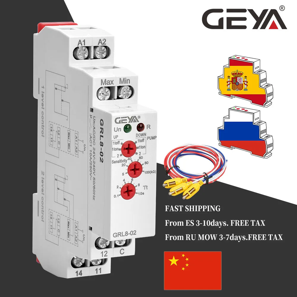 Контроллер уровня воды GEYA GRL8 реле жидкости 10A AC DC 24V 220V плавучий релейный насос