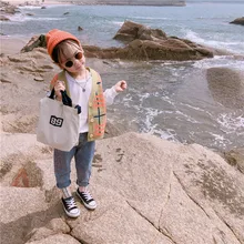 Осенняя новая стильная детская одежда для мужчин и женщин; детский жилет в клетку в Корейском стиле; детская Модная вязаная универсальная одежда