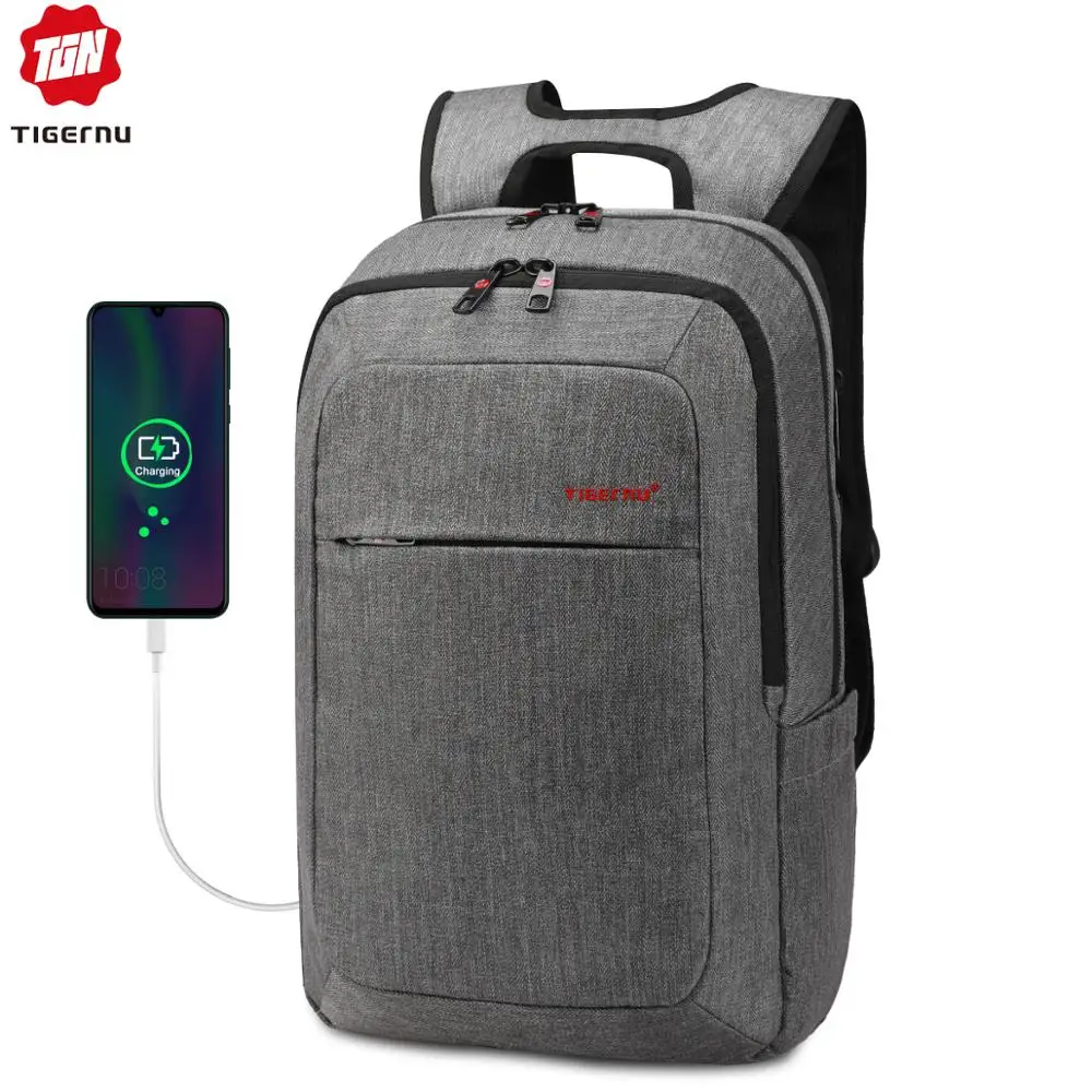 Tigernu Anti theft USB зарядка мужские 14,1 дюймов ноутбук рюкзаки женские рюкзак Mochila школьный рюкзак сумка повседневная сумка для ноутбука