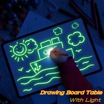 

2019 HOT Fluorescent Drawing Board Draw With Light Fun And Developing Toy Educational Magic Draw Gift Kids New