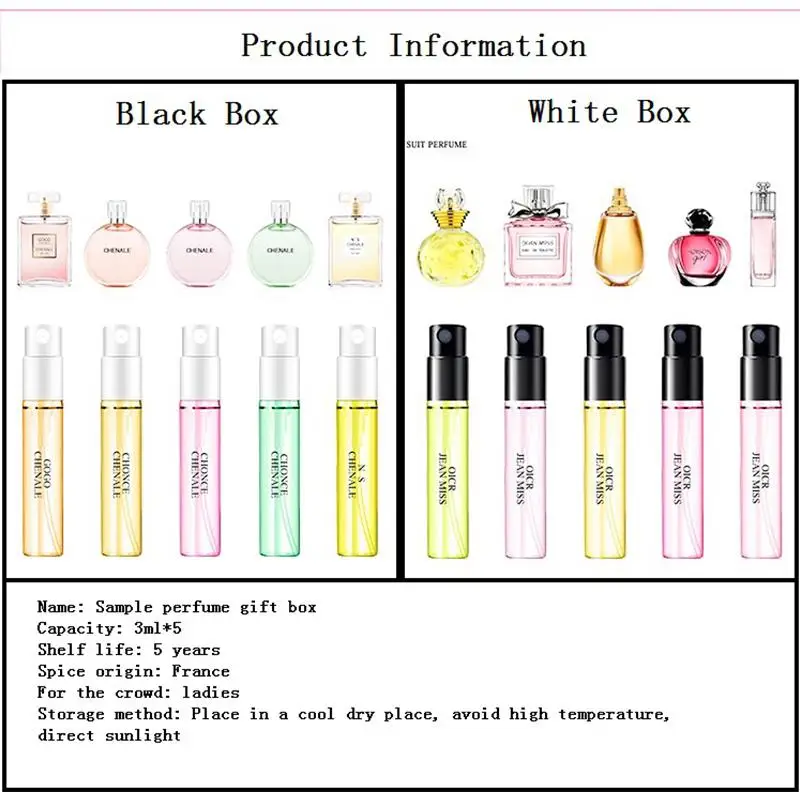 5 шт./компл. Для женщин аромат Для мужчин Для женщин Портативный парфюмерный набор цветочный аромат парфюмированный образца, превосходный набор в подарочной коробке
